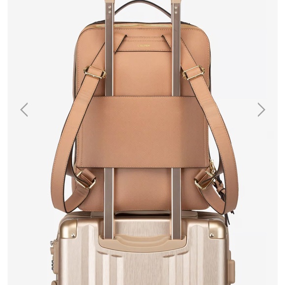 Calpak Kaya 15 inch Laptop Backpack in Caramel. - Picture 2 of 12